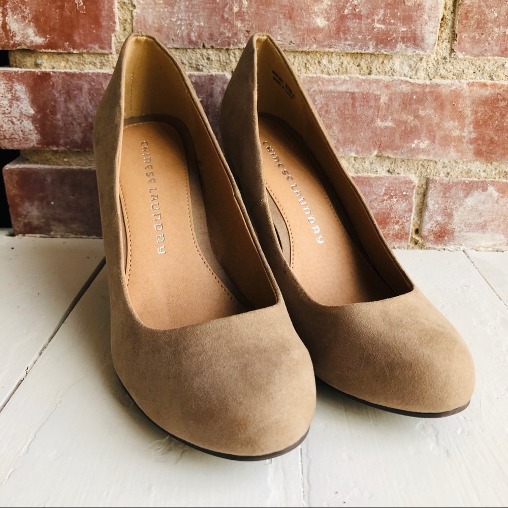 Chinese Laundry Tan Heels Sz 8 Gently Used